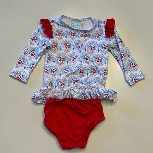 Grace and James Patriotic Swim Two Piece Rashguard